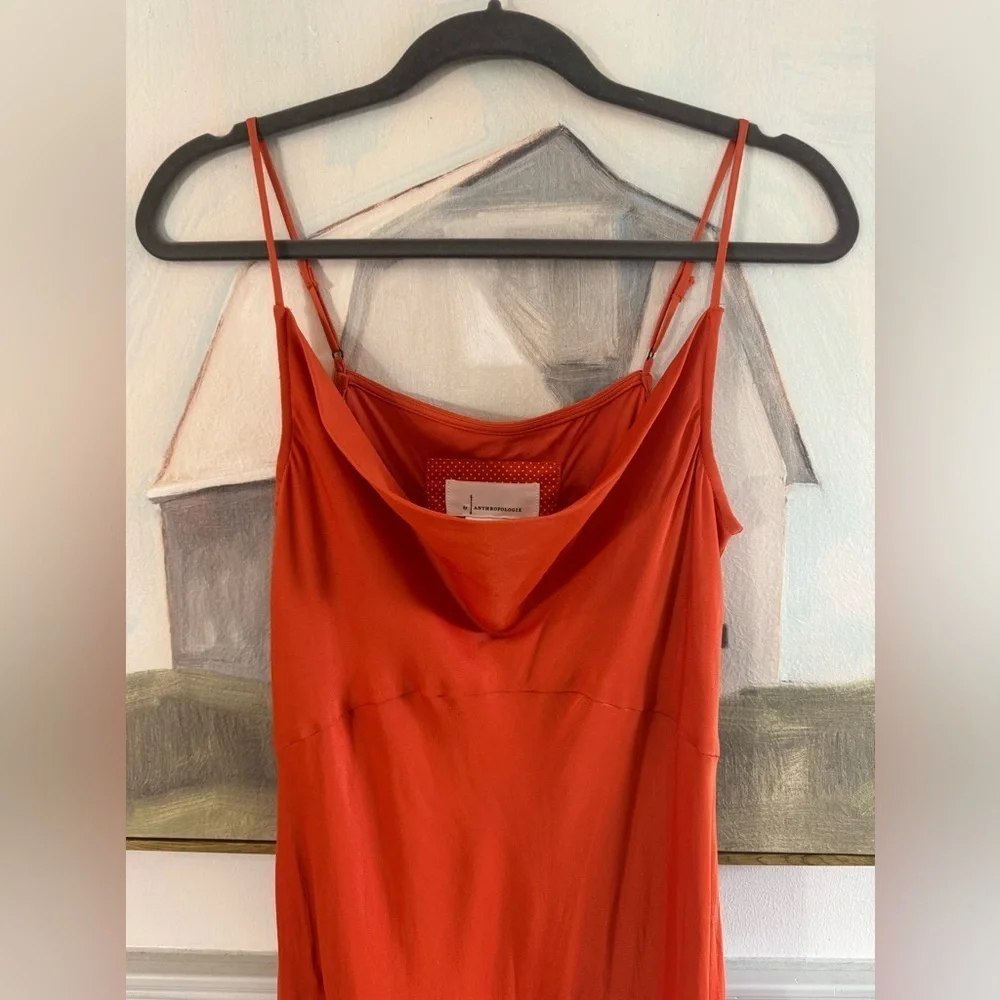 ANTHROPOLOGIE “Elyse” Slip Dress Burnt Orange Size Small - Picture 5 of 10